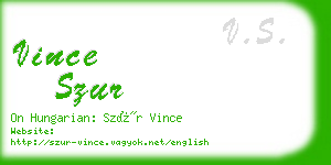 vince szur business card